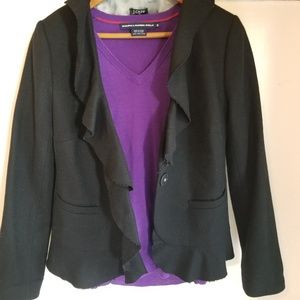🐞J Crew wool blend blazer with ruffles Sz 4